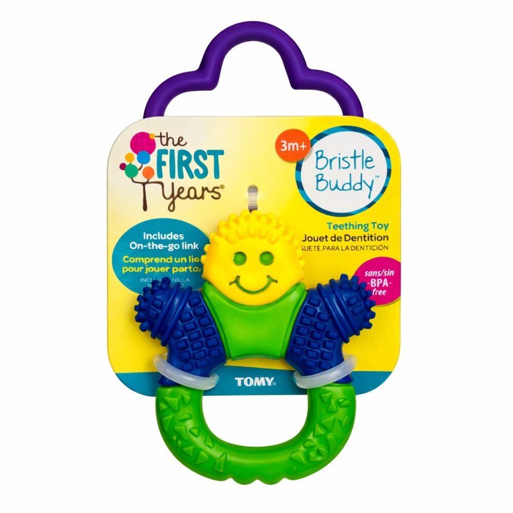 First Years Bristle Buddy-Green Toddler Teether 3M+ New Sealed ( ADD-ON ONLY )